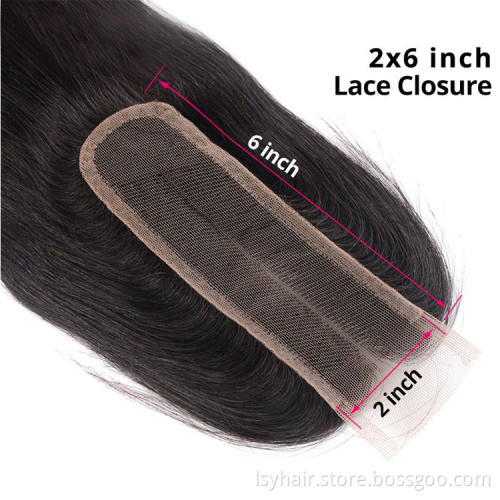 Kim K Kardashian Body Wave Closure 2x6 4x413x4Lace Closure Deep  Middle Part 100% Human Hair Natural Color Remy Closure 6-18inch